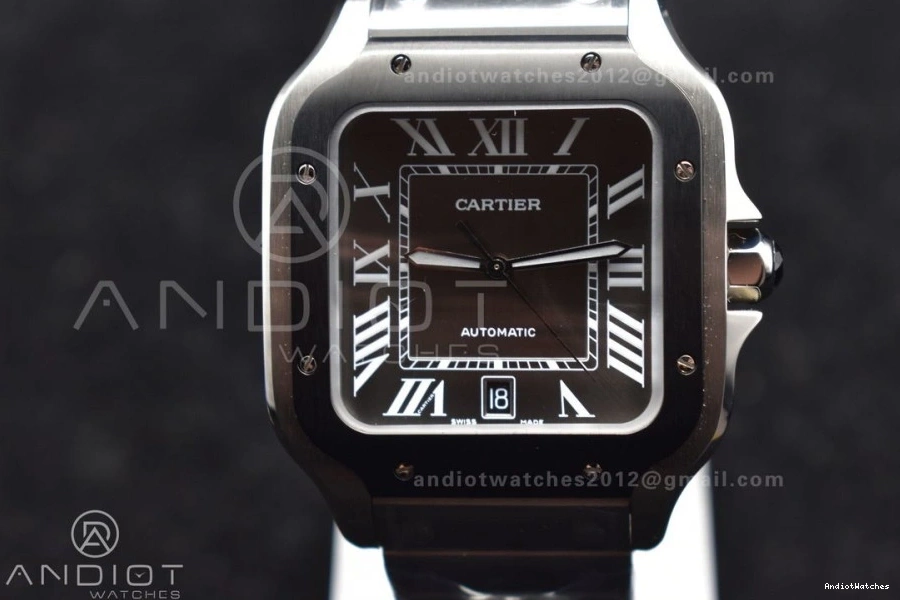 MIYOTA Cartier Bracelet Edition Best 3KF Santos SS on de NewStyle Black 1:1 40mm SS Bezel Dial 1049 White 0204